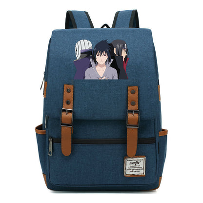 Naruto Printed Teenage Student Backpack, Casual Belt Buckle, Classic Backpack