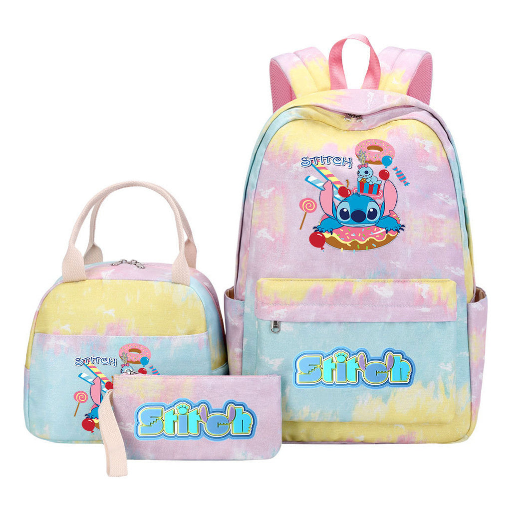 Interstellar Baby Stitch Youth Student Girls School Bag Lunch Bag Three Piece Set Backpack Set