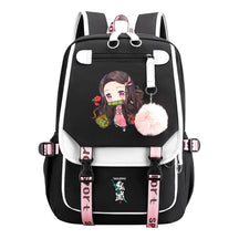 Cartoon Fashion Usb Youth Student Backpack Boy's And Girl's Leisure Ribbon Flip Backpack