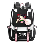 Cartoon Fashion Usb Youth Student Backpack Boy's And Girl's Leisure Ribbon Flip Backpack