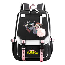 My Heroes Academy Usb Student Backpack, Casual Woven Strap Flip Back Backpack