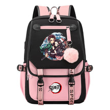 Comic Cartoon Fashion Usb Student Backpack Casual Woven Flap Backpack