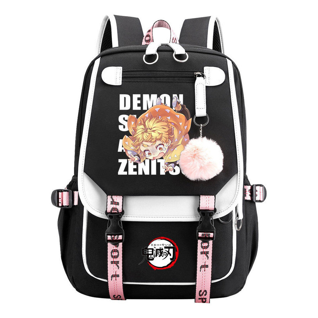 Cartoon Fashion Usb Student Backpack With Casual Woven Strap Flip Back Backpack