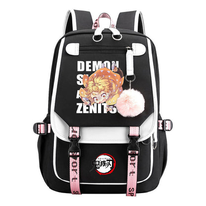 Cartoon Fashion Usb Student Backpack With Casual Woven Strap Flip Back Backpack