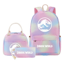 Jurassic Park Dinosaur Student School Bag Lunch Bag Three Piece Set Backpack Set