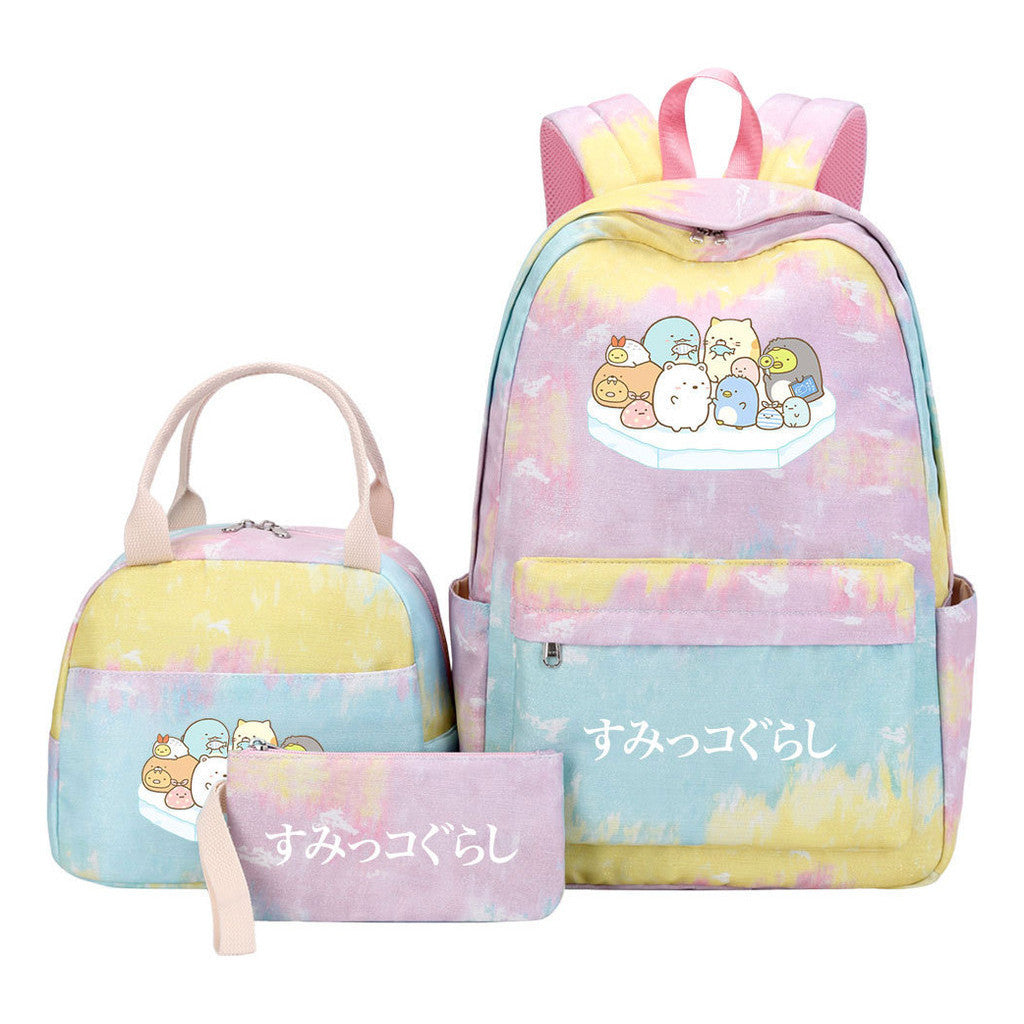 Corner Biology Student School Bag Lunch Bag Three Piece Set Backpack Set