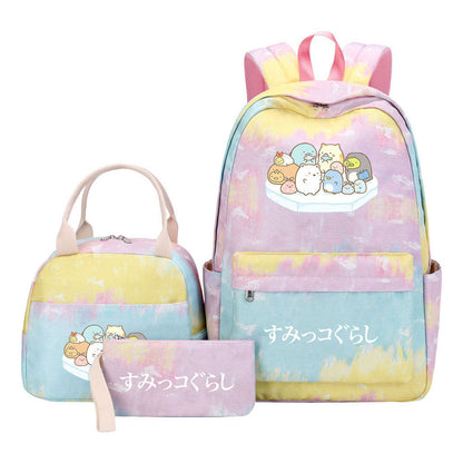 Corner Biology Student School Bag Lunch Bag Three Piece Set Backpack Set