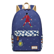 Football Star Cristiano Ronaldo Printed Youth Student Backpack With Floral Floral Design For Men And Women's Leisure Backpack