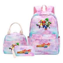 Super Mario Youth Student Girls School Bag Lunch Bag Three Piece Backpack Set