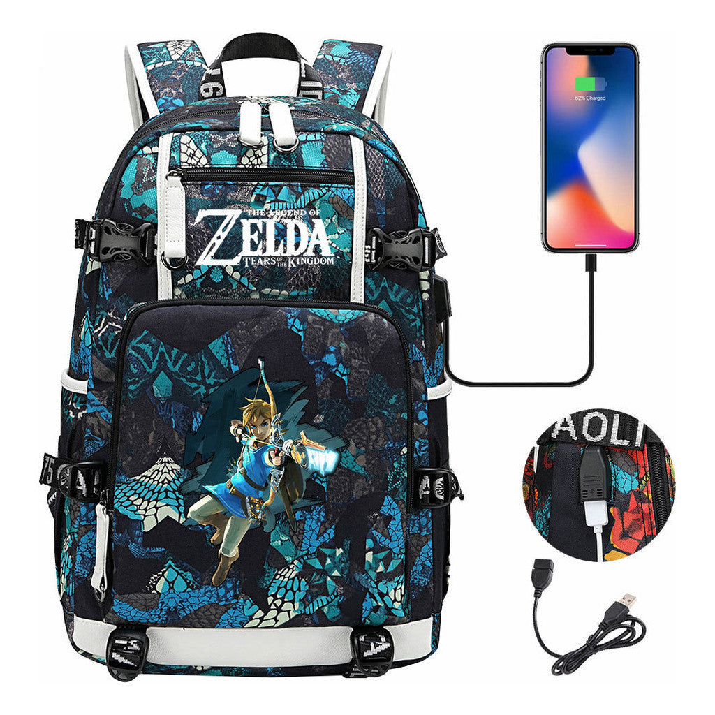 Legend Of Zelda Printed Youth Student Backpack For Men And Women With Large Capacity Leisure Travel Backpack
