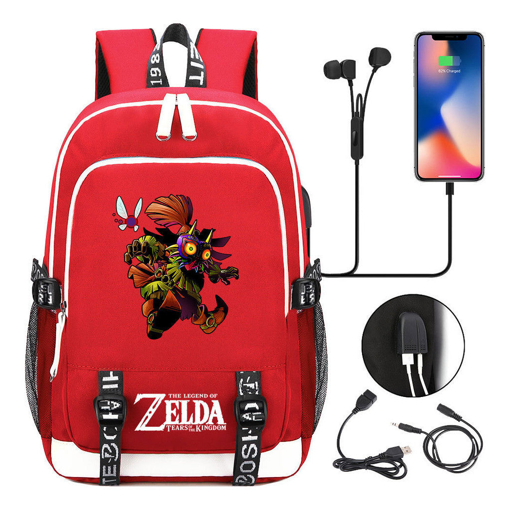 Usb Youth Primary And Secondary School Student Backpack For Men And Women's Leisure Sports Backpack