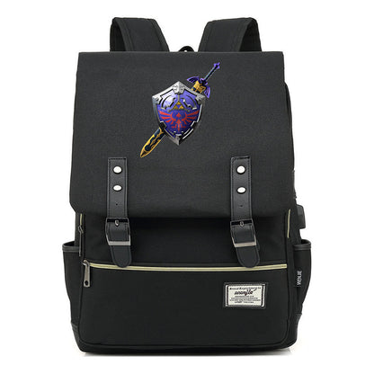 Printed Youth Student Backpack Usb Men's And Women's Casual Backpack