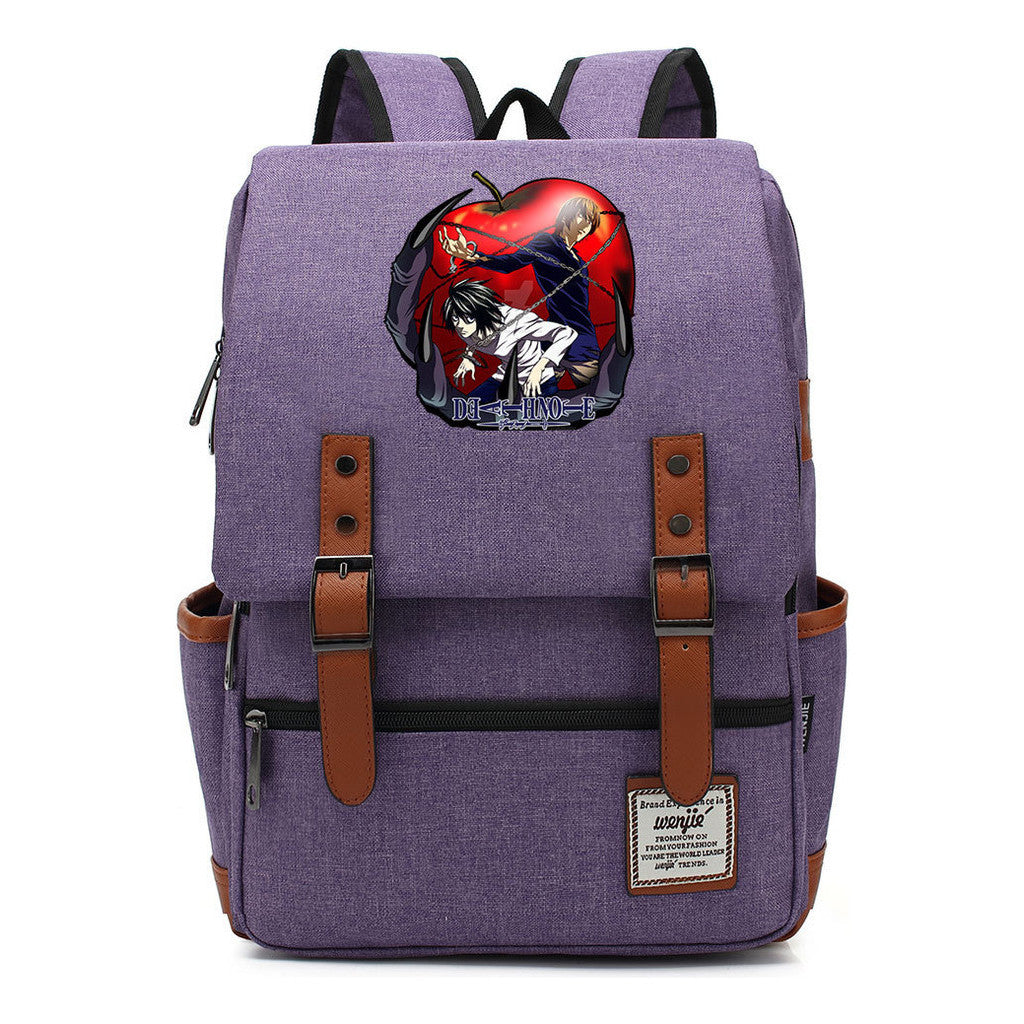 Manga Death Note Youth Student School Bag Men's And Women's Leisure Belt Buckle Backpack