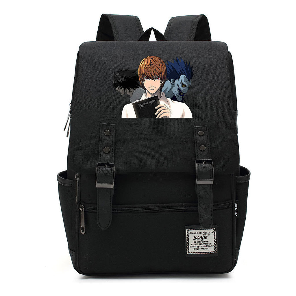 Manga Death Note Youth Student School Bag Men's And Women's Leisure Belt Buckle Backpack