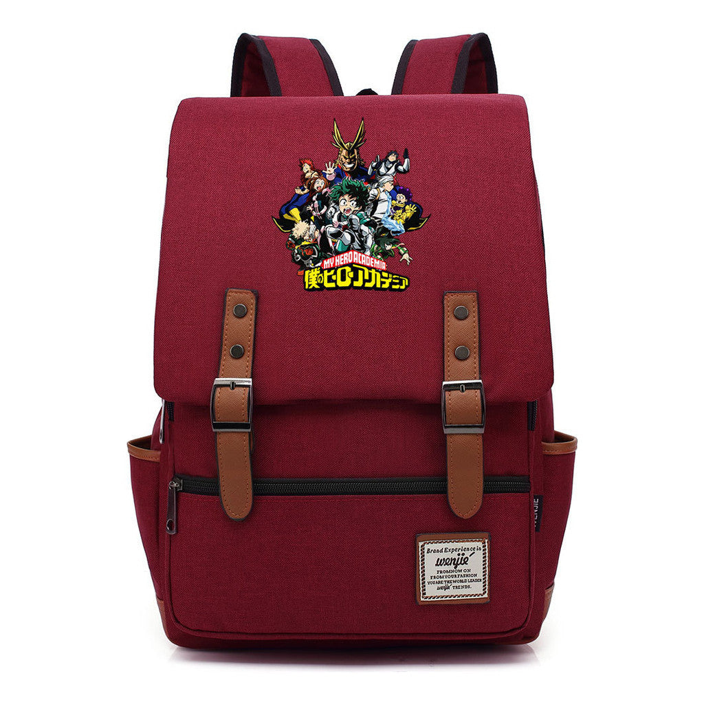 Anime My Heroes Academy Printed Student School Bag For Men And Women Leisure Belt Buckle Classic Backpack