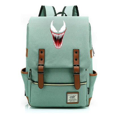 Printed Teenage Student Backpack For Men And Women With Casual Belt Buckle Classic Backpack