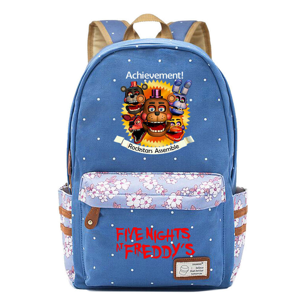 Toy Bear Game Fashion Printed Youth Girls School Bag Men's And Women's Leisure Canvas Backpack