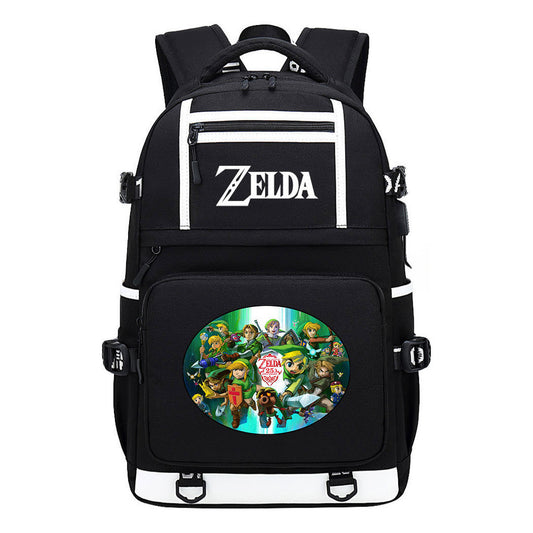 Legend Of Zelda Printed Usb Youth Student Backpack Men's And Women's Backpack Leisure Travel Bag