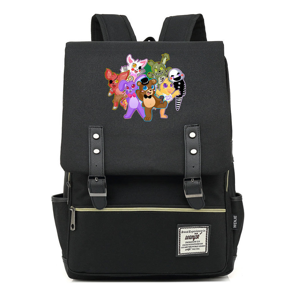 Toy Bear Printed Teenage Student Backpack For Men And Women, Casual Belt Buckle, Classic Backpack