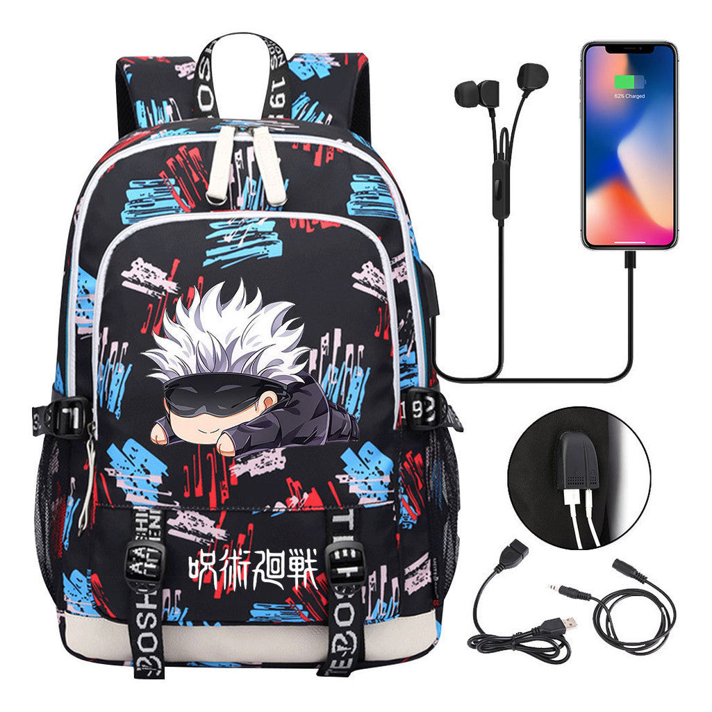 Youth Student Backpack Usb Men's And Women's Leisure Backpack