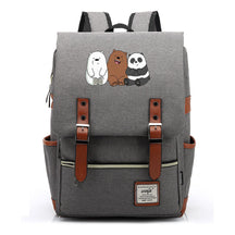Cartoon Cute Three Bears Printed Youth School Bag For Men And Women Leisure Belt Buckle Classic Backpack
