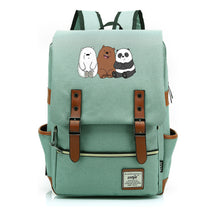 Cartoon Cute Three Bears Printed Youth School Bag For Men And Women Leisure Belt Buckle Classic Backpack