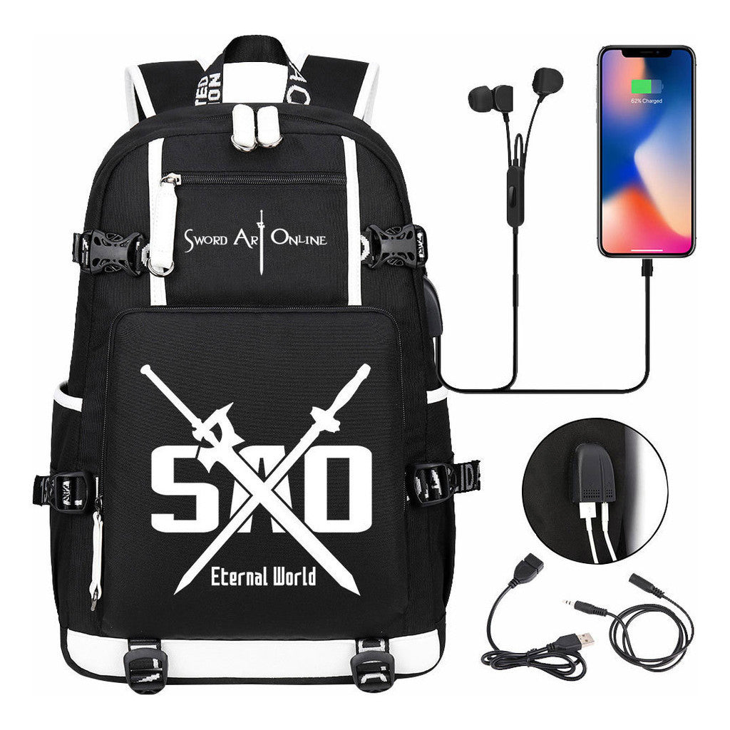 Usb Youth Student Backpack Men And Women's Leisure Travel Backpack