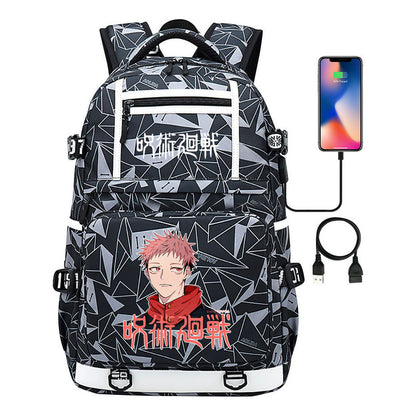 Printed Usb Youth Student School Bag Men's And Women's Backpack Leisure Travel Bag
