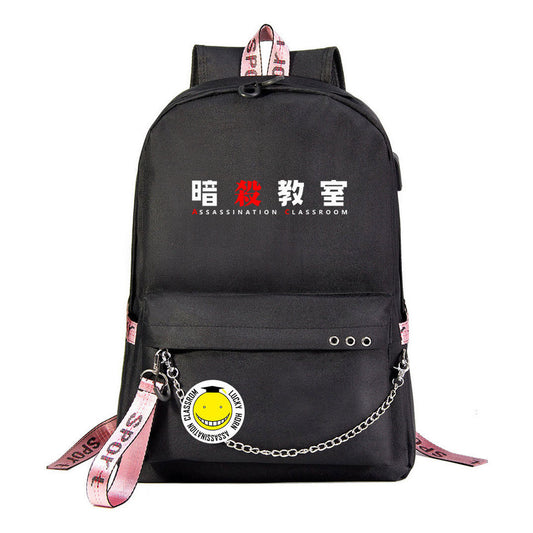 Anime Dark Usb Youth Student Backpack For Men And Women's Leisure Travel Backpack