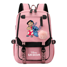 Interstellar Baby Stitch Usb Backpack For Boys And Girls, Casual Woven Strap Flip Back Backpack
