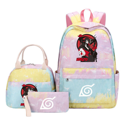 Naruto Youth Student School Bag Lunch Bag Three Piece Set Backpack Set
