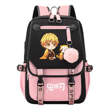 Cartoon Fashion Usb Youth School Bag For Boys And Girls Casual Ribbon Flip Backpack