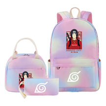 Naruto Teenage Student Girls School Bag Lunch Bag Three Piece Set Backpack Set