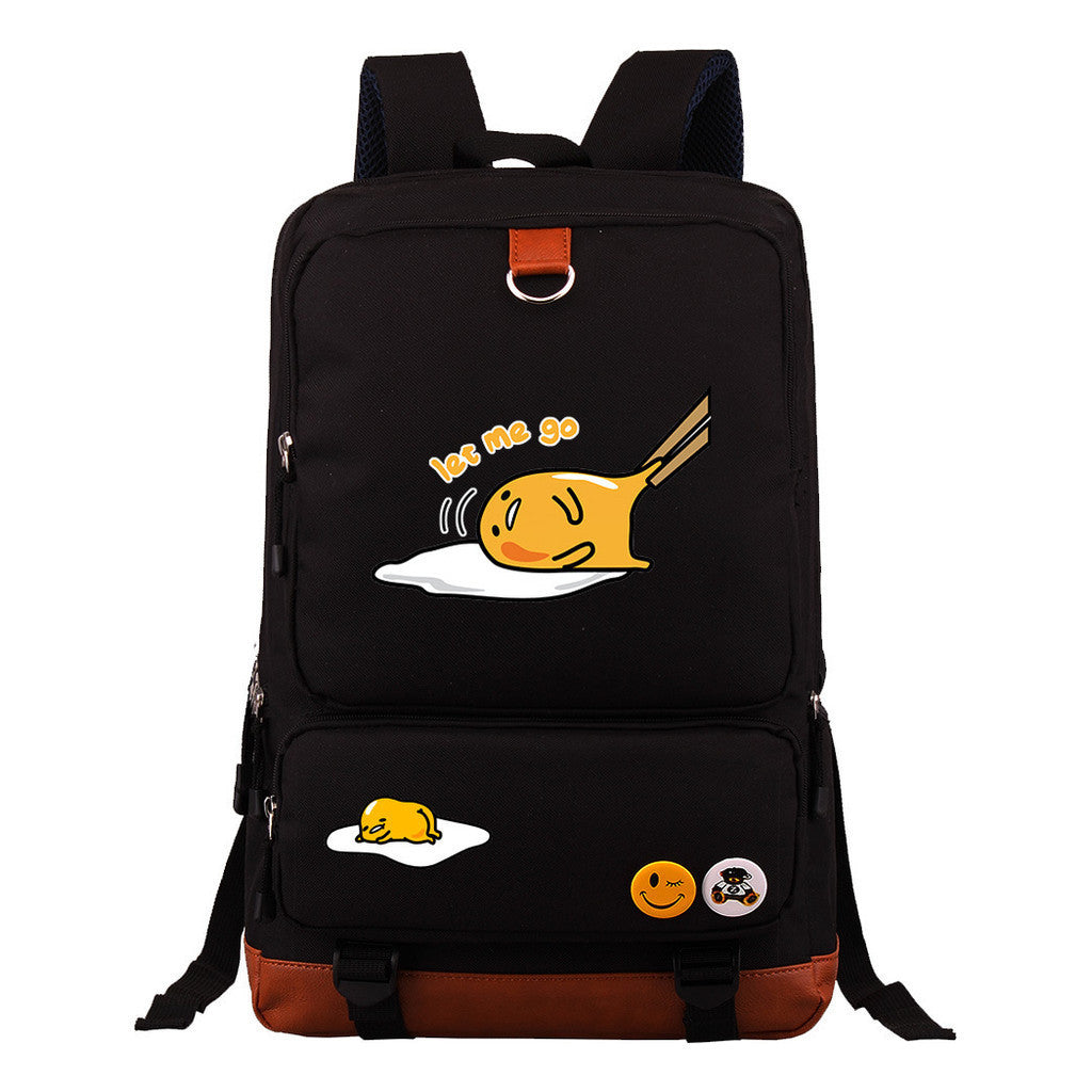 Cartoon Anime Lazy Egg Youth Student Backpack With Large Capacity Travel Bag For Boys And Girls Backpack