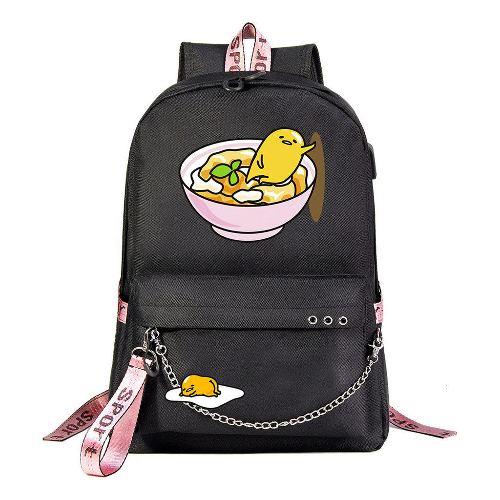 Lazy Egg Usb Youth Student Backpack For Men And Women's Leisure Travel Backpack