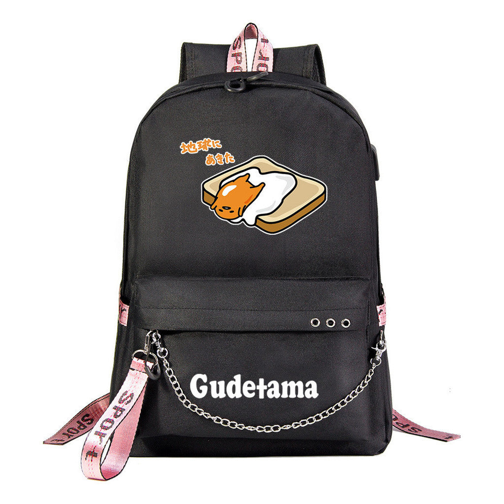 Lazy Egg Usb Youth Student Backpack For Boys And Girls Leisure Travel Backpack