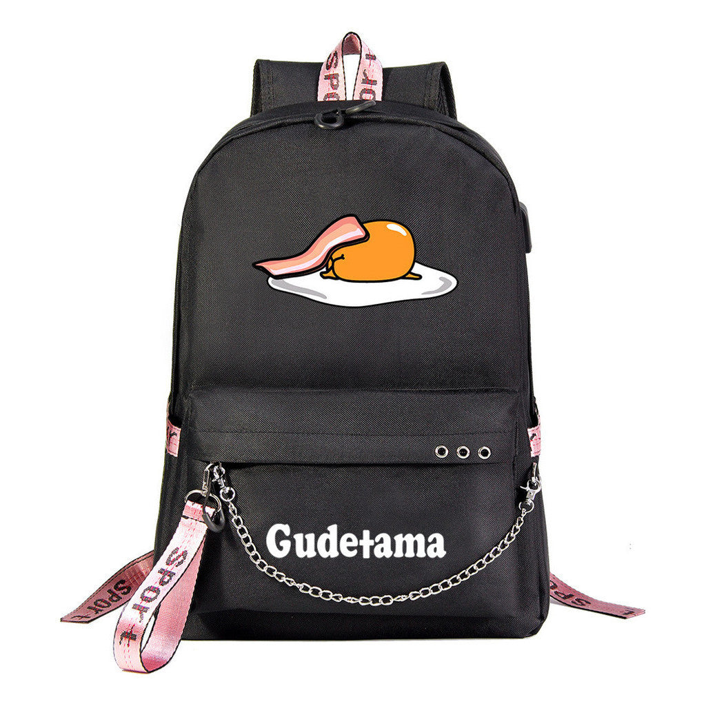 Lazy Egg Usb Youth Student Backpack For Boys And Girls Leisure Travel Backpack