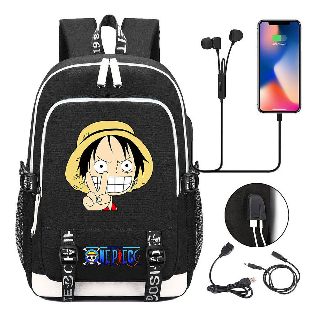 Pirate King Lufei Youth Student School Bag Usb Men's And Women's Leisure Backpack