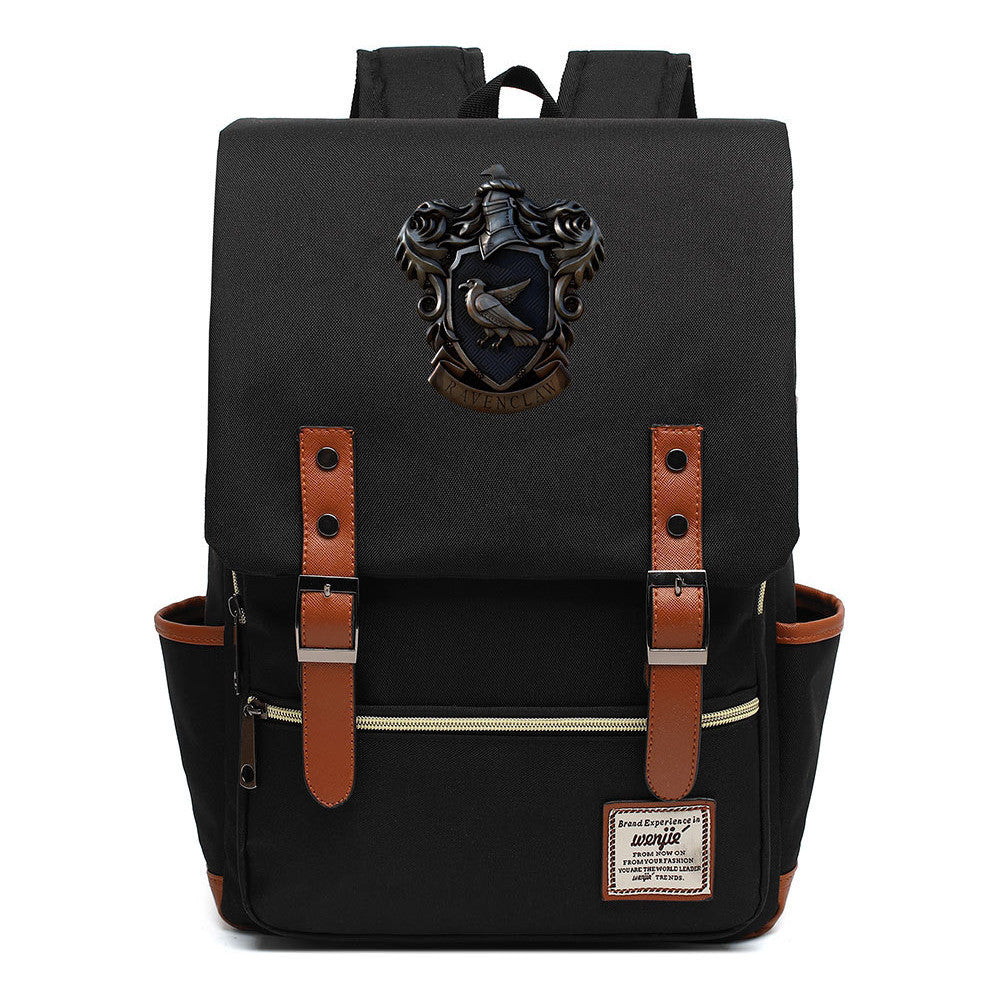 School Of Witchcraft And Wizardry Printed Youth Student School Bag Casual Belt Buckle Classic Backpack