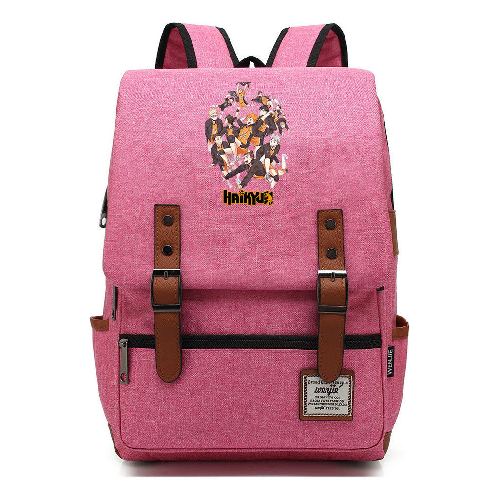 Volleyball Youth Printed Student School Bag Casual Belt Buckle Classic Backpack