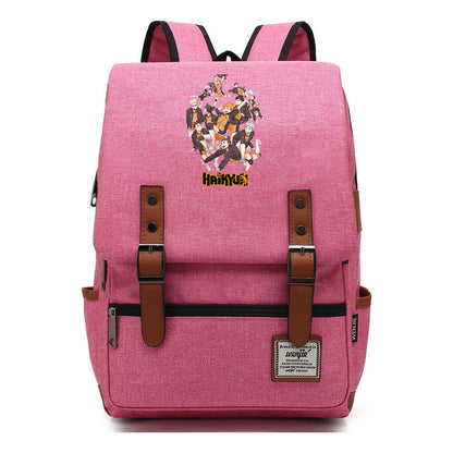 Volleyball Youth Printed Student School Bag Casual Belt Buckle Classic Backpack
