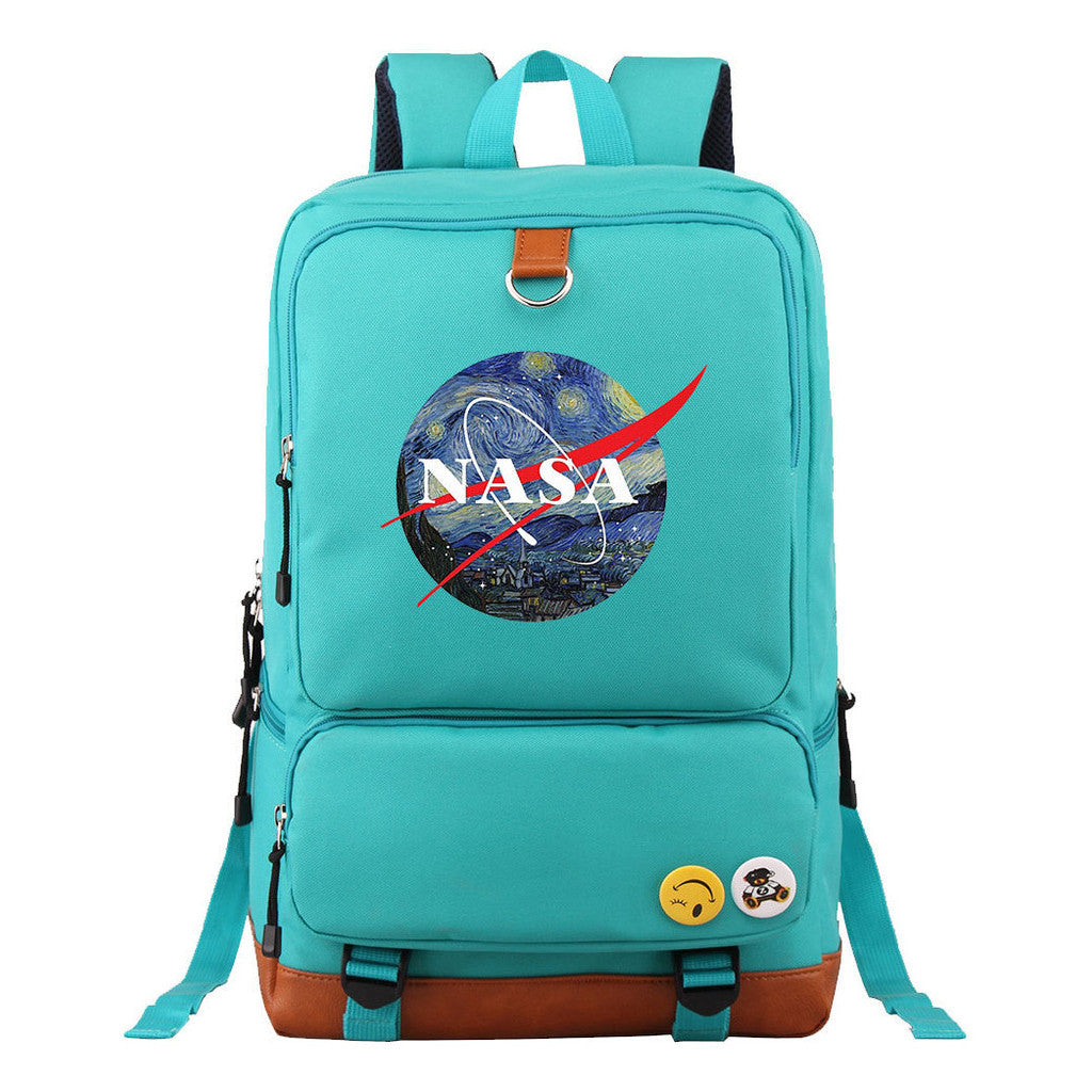 Nasa Fashion Printed Youth Student School Bag Large Capacity Travel Bag Men's And Women's Backpack