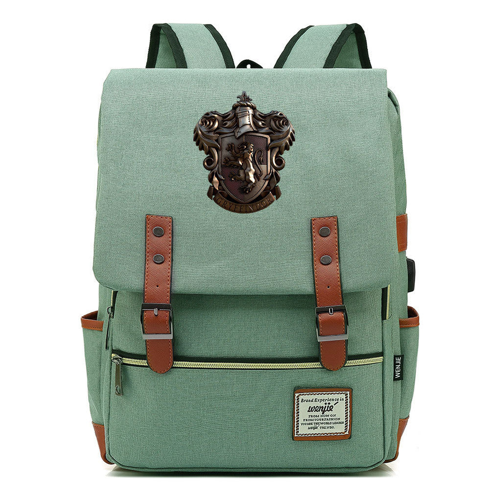 Academy Of Magic Teen Student School Bag Usb Casual Belt Buckle Backpack
