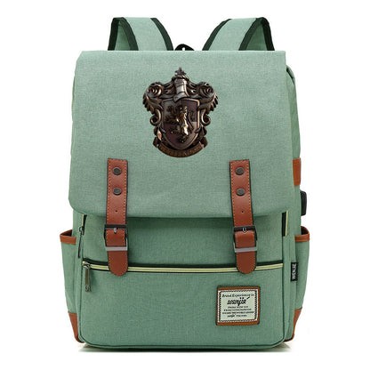 Academy Of Magic Teen Student School Bag Usb Casual Belt Buckle Backpack