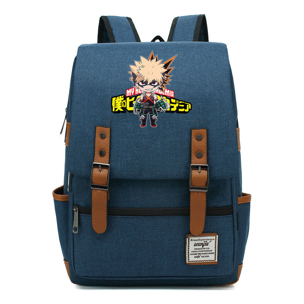 Anime My Heroes Academy Printed Youth Student Backpack Men's And Women's Leisure Belt Buckle Classic Backpack 38*27*12.5cm