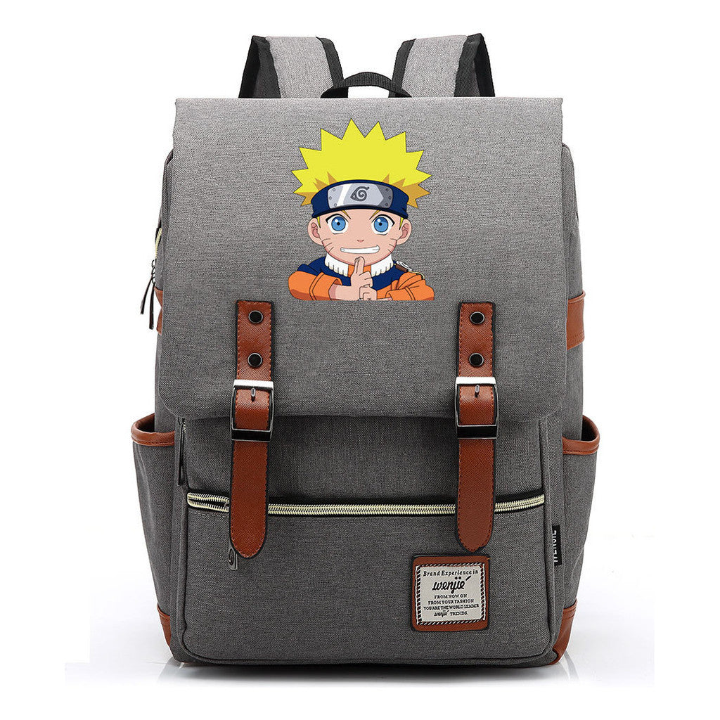 Naruto Printed Teenage Student Backpack For Men And Women, Casual Belt Buckle, Classic Backpack 38*27*12.5cm