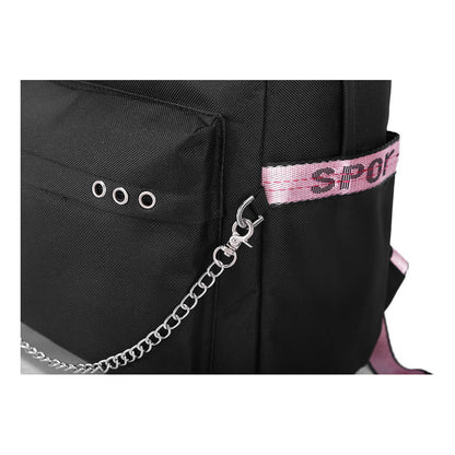 Usb Student Backpack With Men's And Women's Casual Woven Straps Backpack