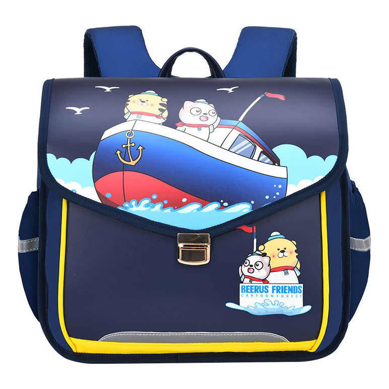 Children's Backpack Cartoon Backpack Horizontal Version Elementary School Backpack Spine Protection