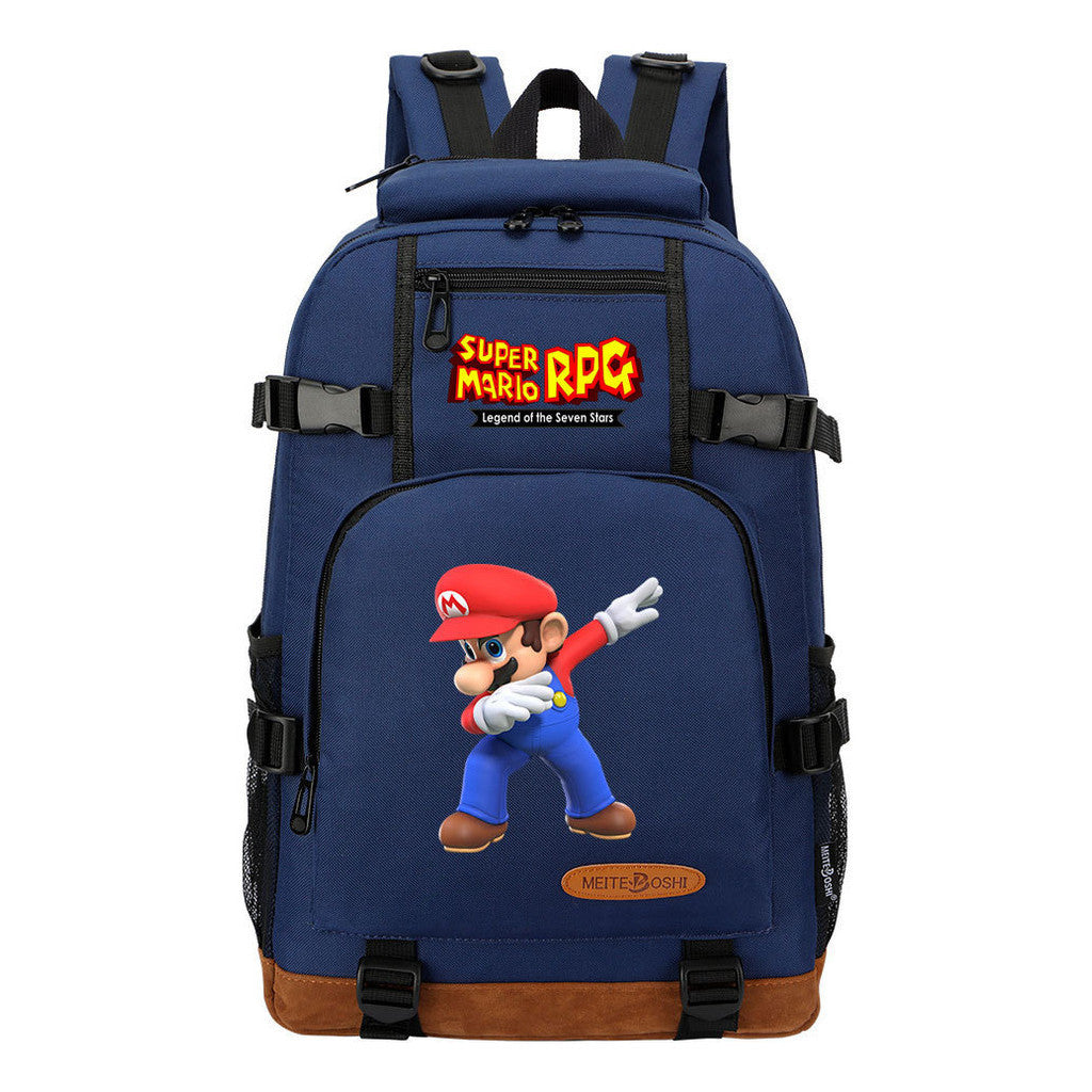 Super Mario Printed Teenage Student Backpack For Men And Women's Leisure Travel Backpack