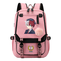 My Heroes Academy Usb Youth Student Backpack For Boys And Girls, Casual Woven Strap Flip Back Backpack